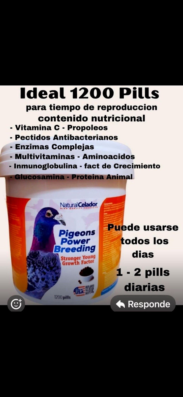 Natural Celador Power Breeding Growth Factor Pills Vitamin C Propolis 1200ct