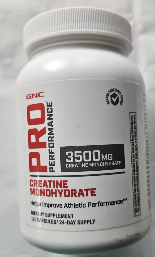 GNC Pro Performance Creatine Monohydrate 3500mg 120 Capsules Exp 11/2027 24 Day