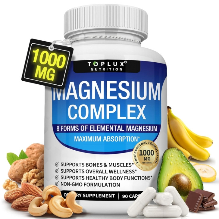Magnesium Complex Supplement 8 Elemental 1000mg – Magnesium Glycinate, Citrate,