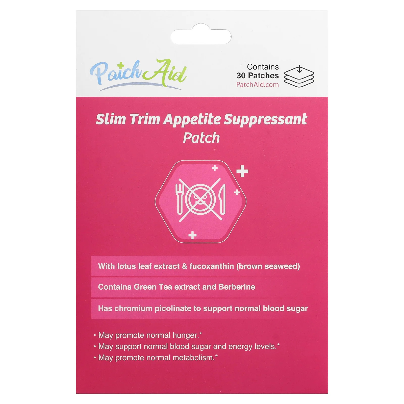 2 X PatchAid, Slim Trim Appetite Suppressant Patch, 30 Patches