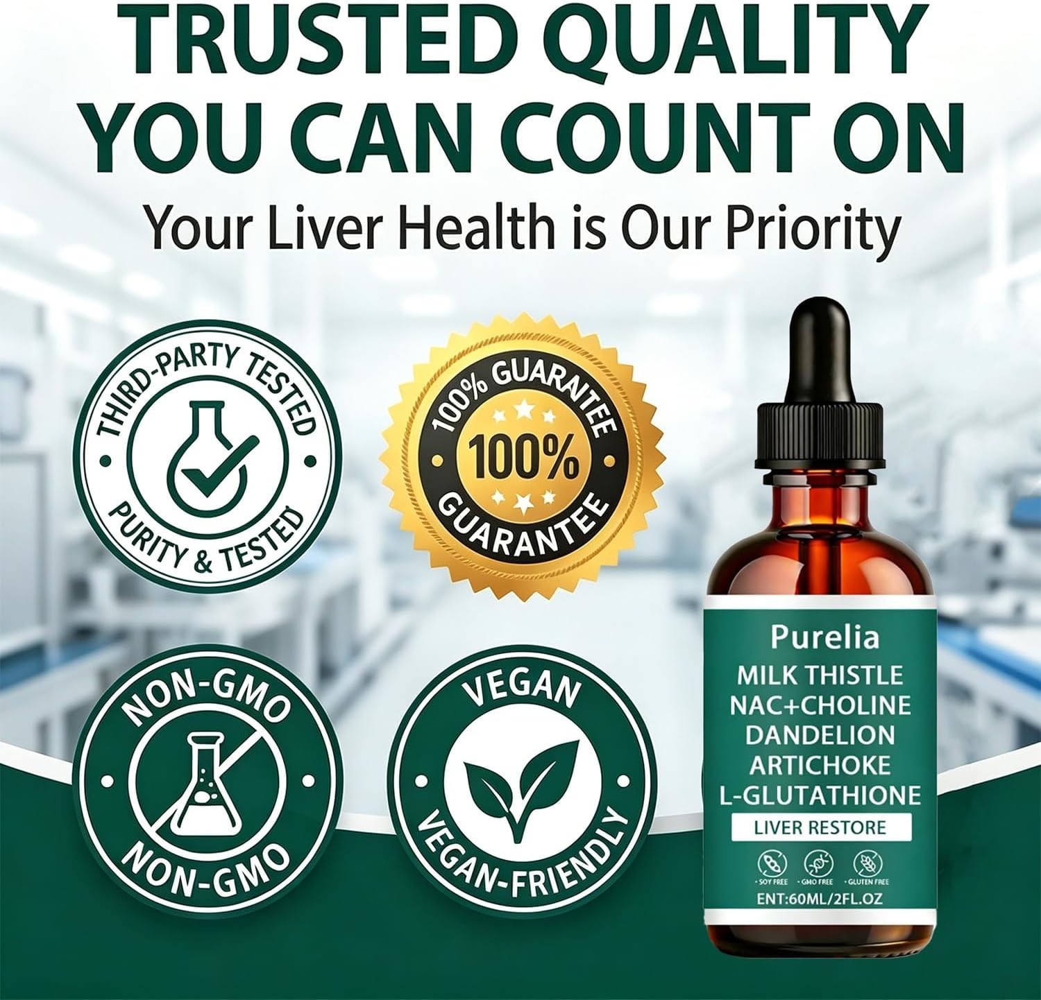 Purelia Liver Restore – Complete Support Supplement 2 Fl Oz (Pack of 1)