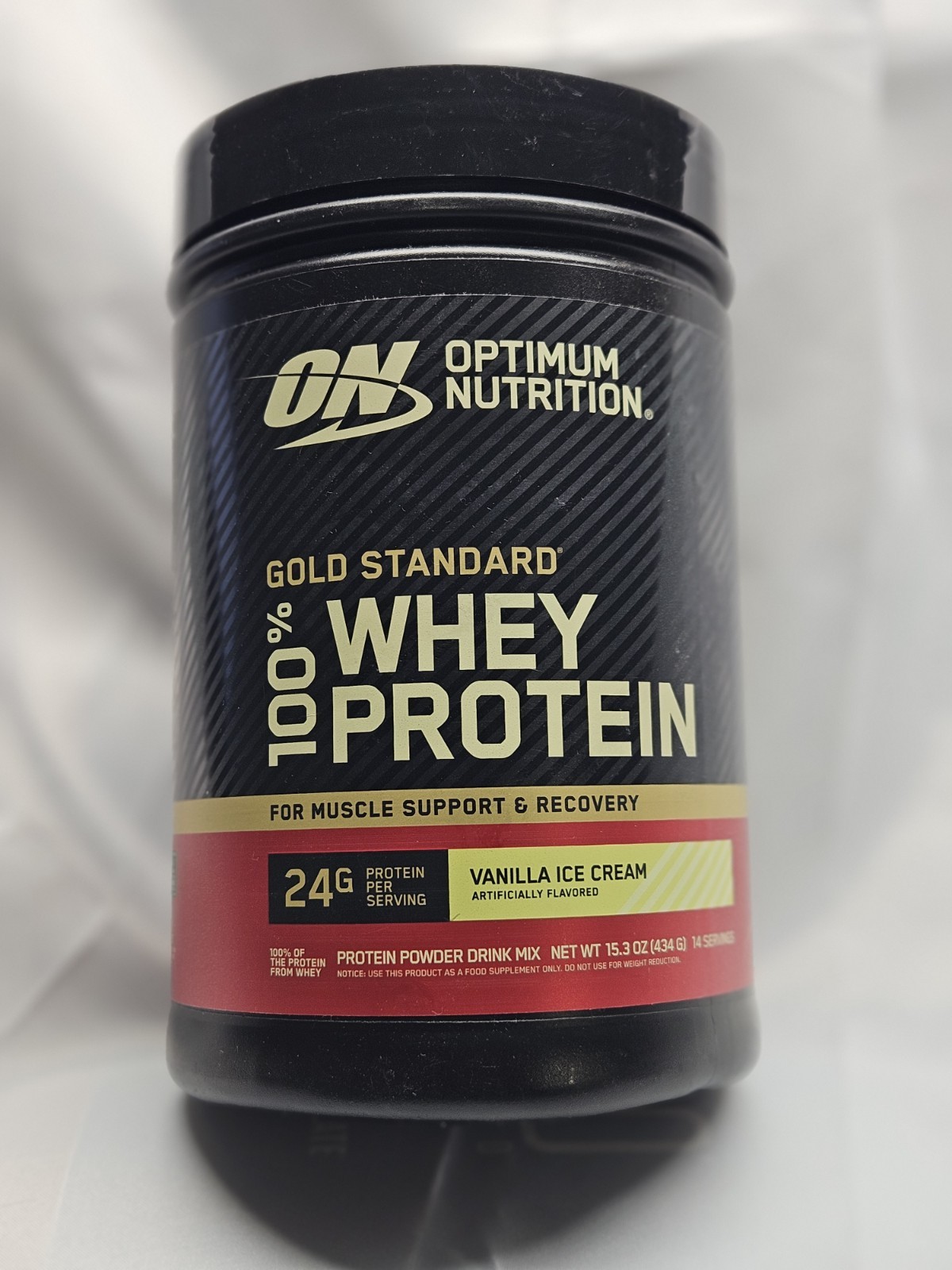 Optimum Nutrition Gold Standard Whey Protein – Vanilla Ice Cream- Size: 15.3 oz