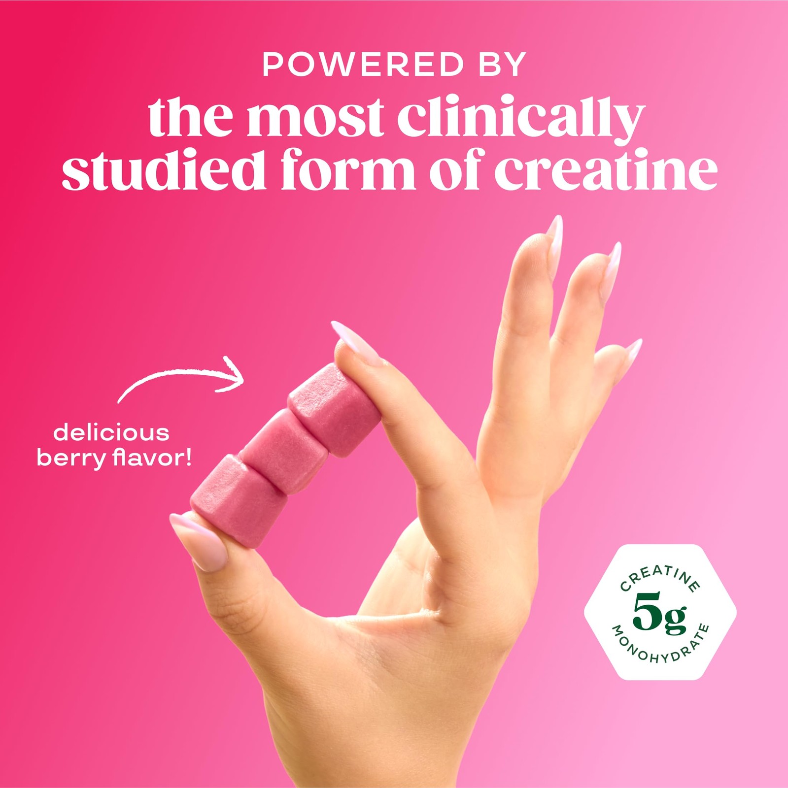 Bloom Creatine Monohydrate Gummies, 5g Per Serving, 36 Count (Pack of 1)