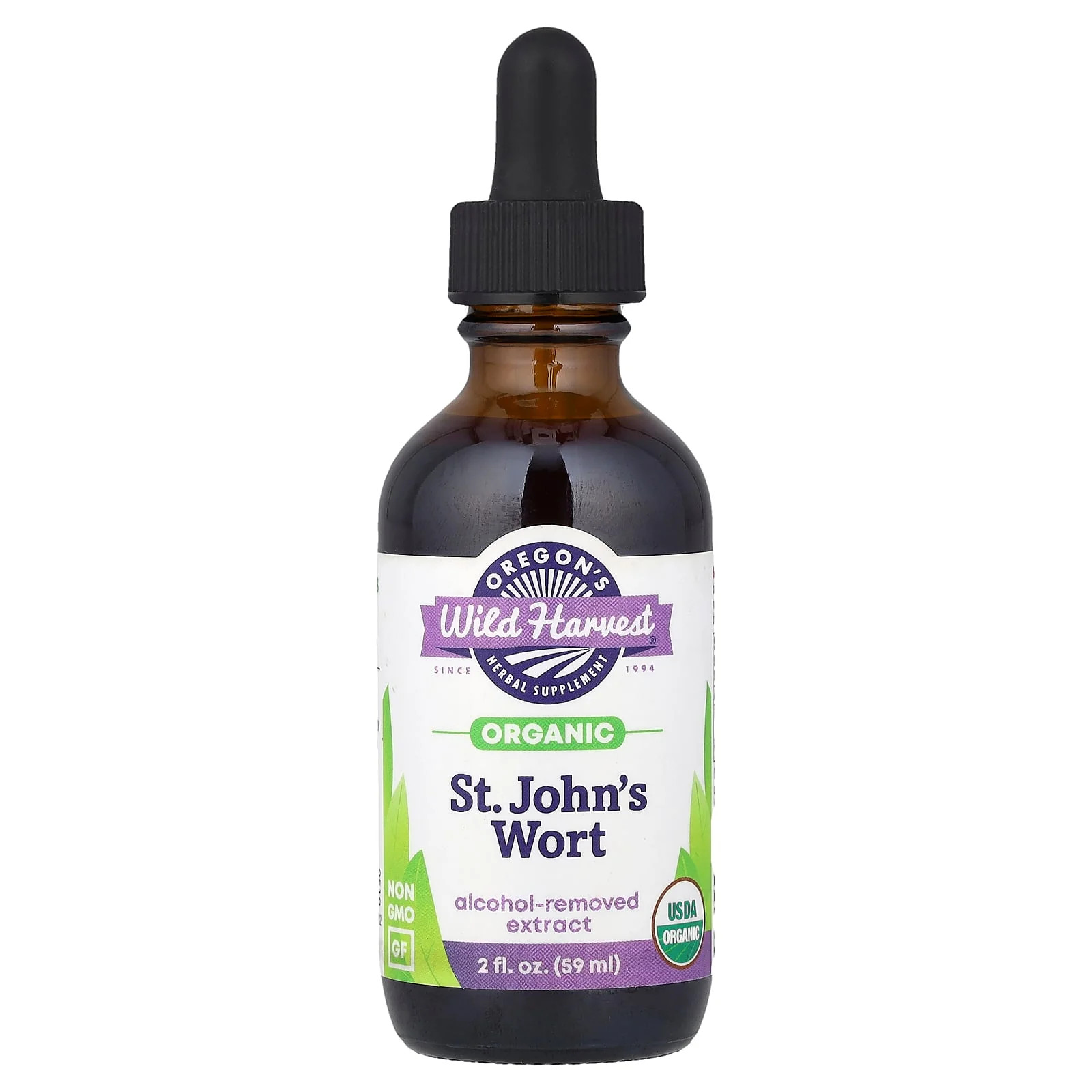 2 X Oregon’s Wild Harvest, Organic St. John’s Wort, 2 fl oz (59 ml)