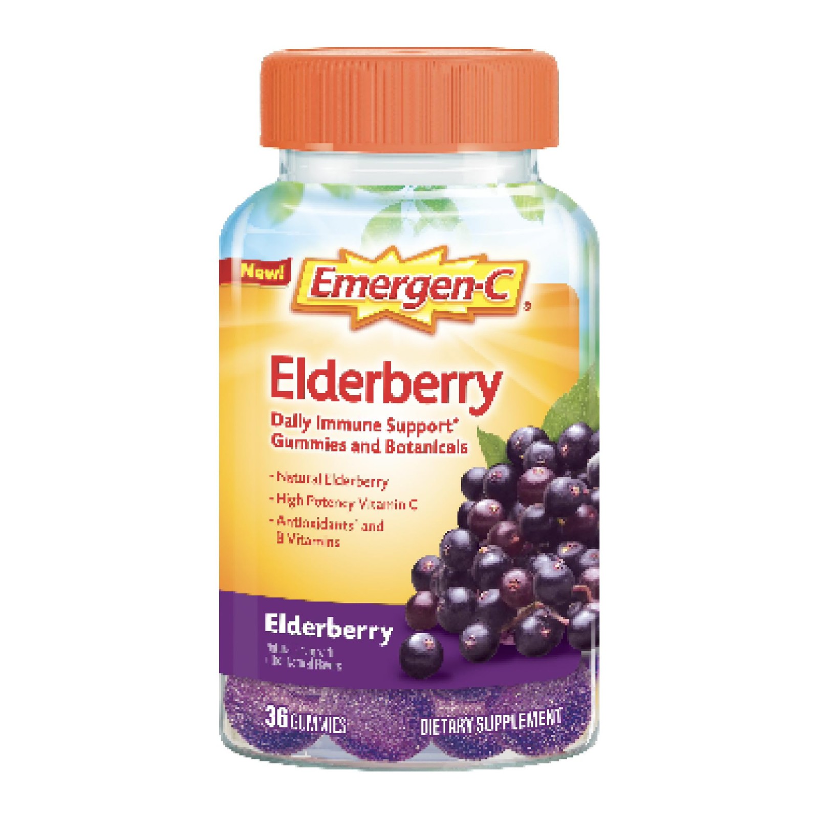 Emergen-C Elderberry Gummies, Immune Support 36 Count (Pack of 1)