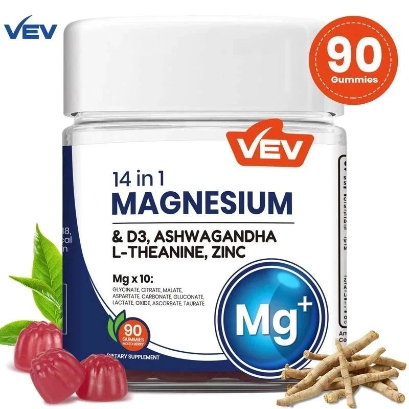 VEV 14-in-1 Magnesium Gummies – Including Ashwagandha, L-Theanine, & Zinc