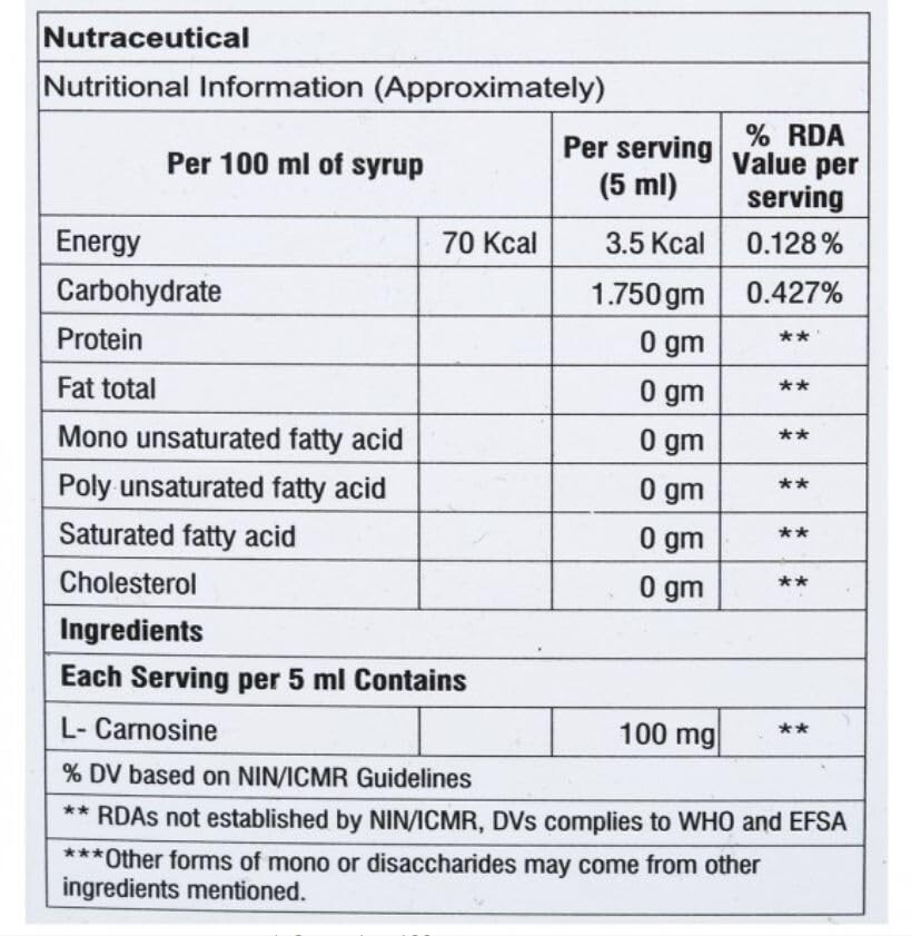 Brio Bliss Cognicare L-Carnosine Syrup (200ml) Bubblegum Flavor