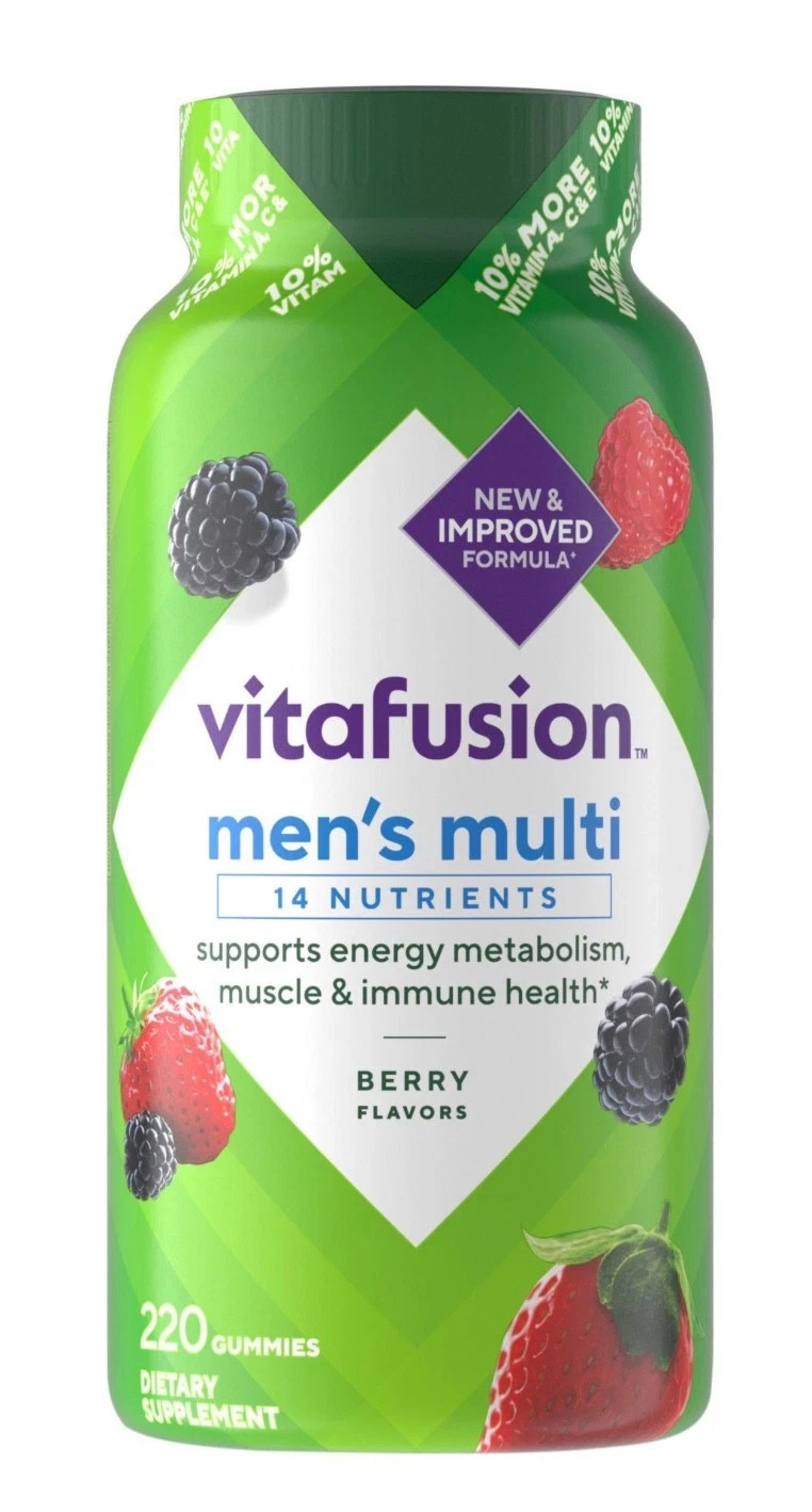 Vitafusion Men’s Multivitamin Gummies 220ct Exp-8/27 Energy Immune Muscle Health