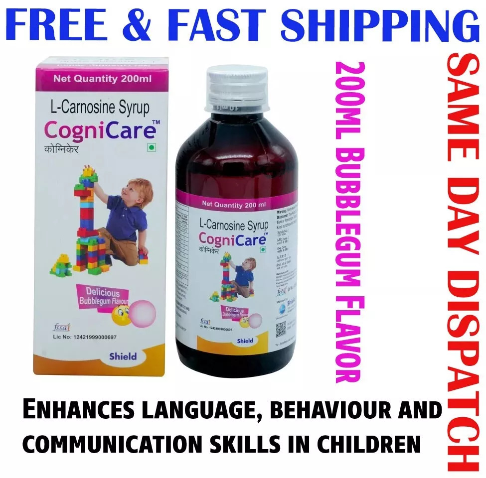 Brio Bliss Cognicare L-Carnosine Syrup (200ml) Bubblegum Flavor