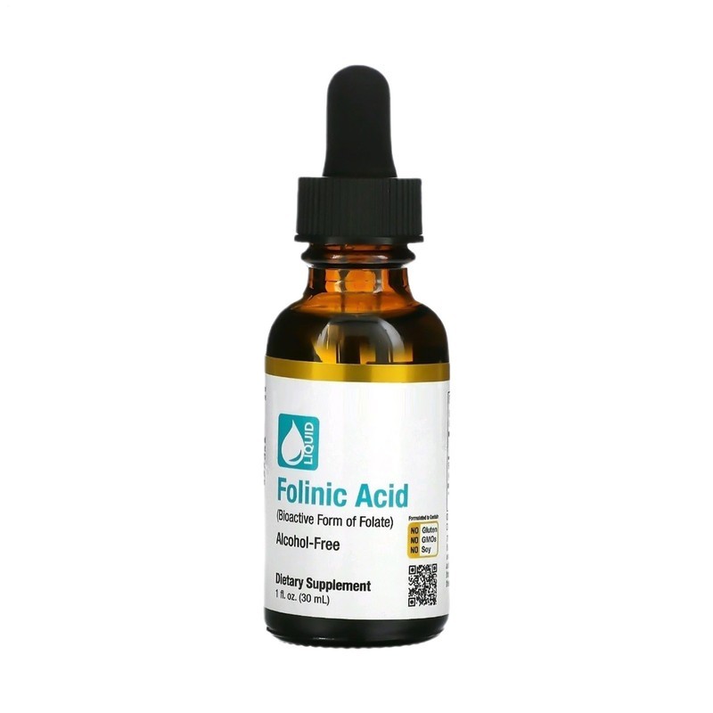 California Gold Nutrition Folinic Acid Alcohol 1 FL Oz (30 liquid measure – Lon