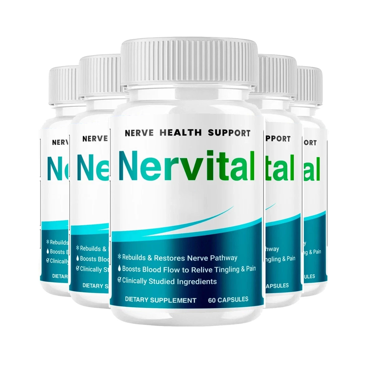 5-Pack Nervital Capsules – Nervital Natural Nerve Health Support