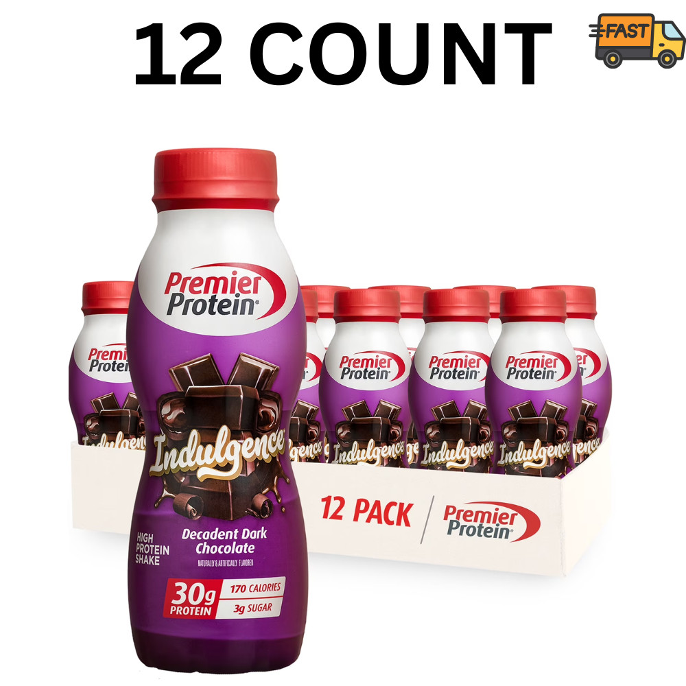 Premier Protein Indulgence Decadent Dark Chocolate Shake 12 Pack 11 oz