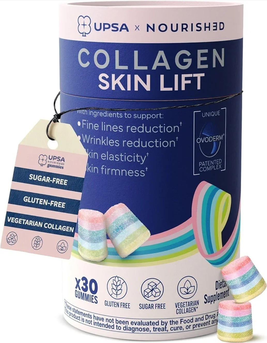 UPSA x Nourished Collagen Skin Lift Gummies Sugar-Free Gluten-Free 30 Count