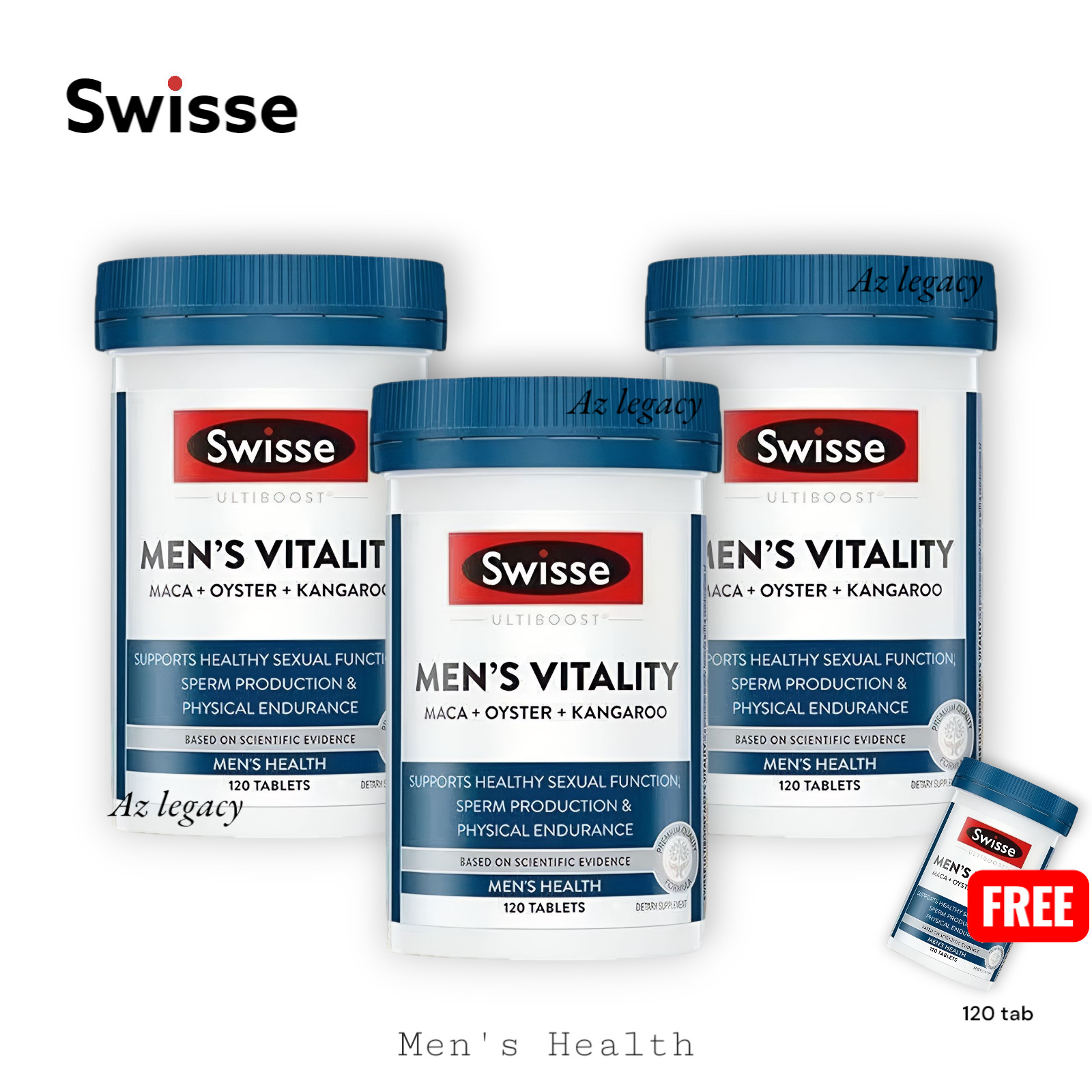 Swisse Ultiboost Men’s Vitality Maca + Oyster + Kangaroo 120Tablets BUY 3 FREE 1