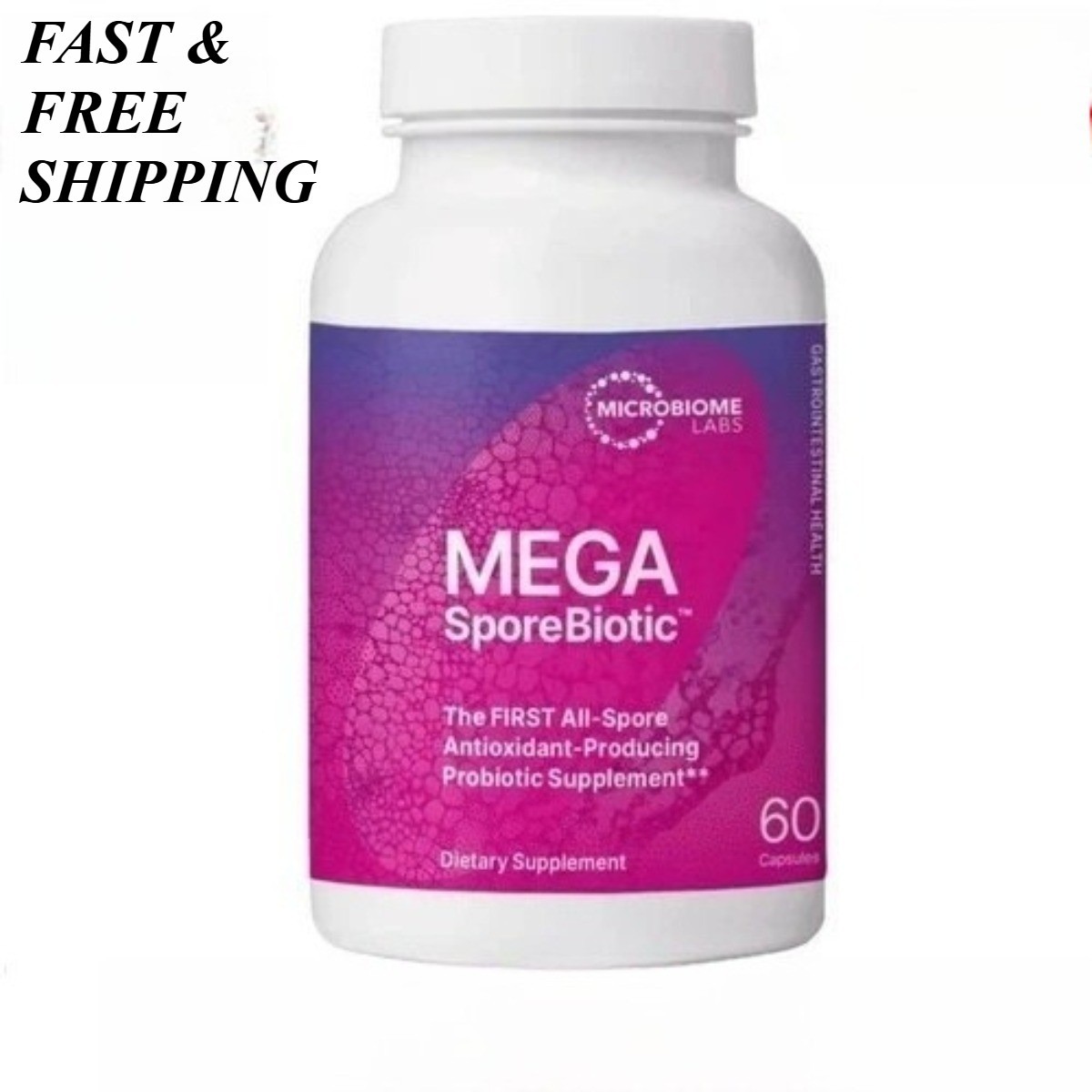 Mega Sporebiotic 60 Caps,Probiotic for Gut Health,Microbiome Balance,Men & Women