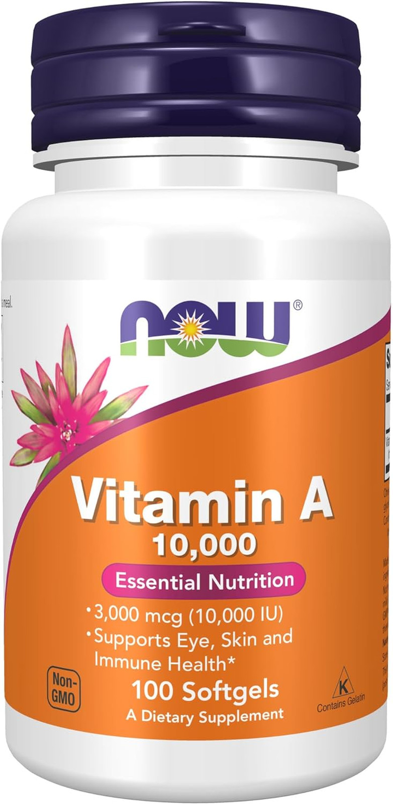 NOW Supplements, Vitamin a 10,000 IU, Eye Health*, Essential Nutrition, 100 Soft