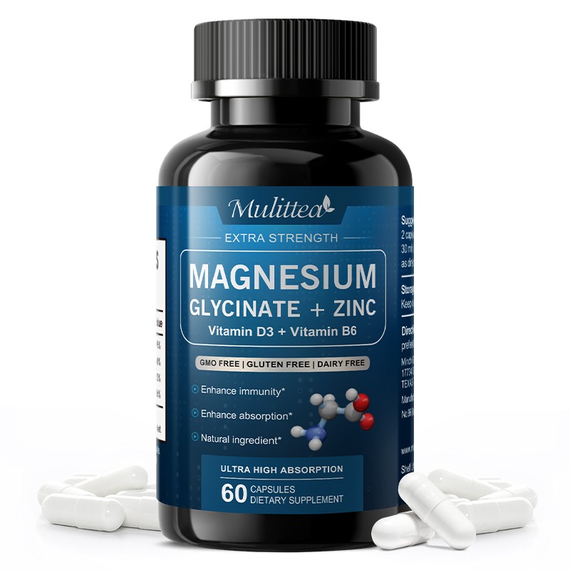 Magnesium Glycinate 500mg 60 Capsules | Sleep Support & Stress Anxiety Relief