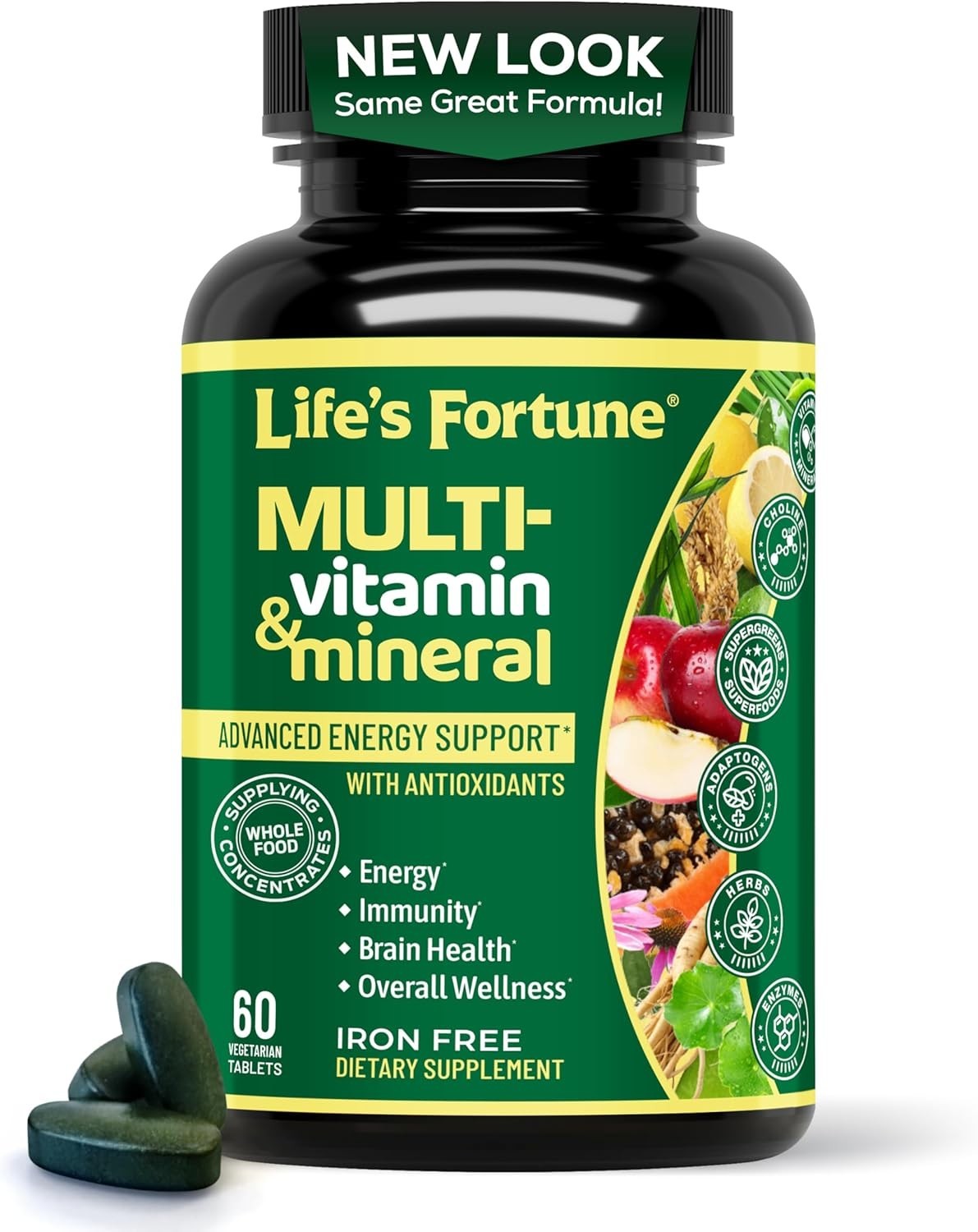 Life’s Fortune Multivitamin & Mineral 60 Tablets All Natural Energy Source …