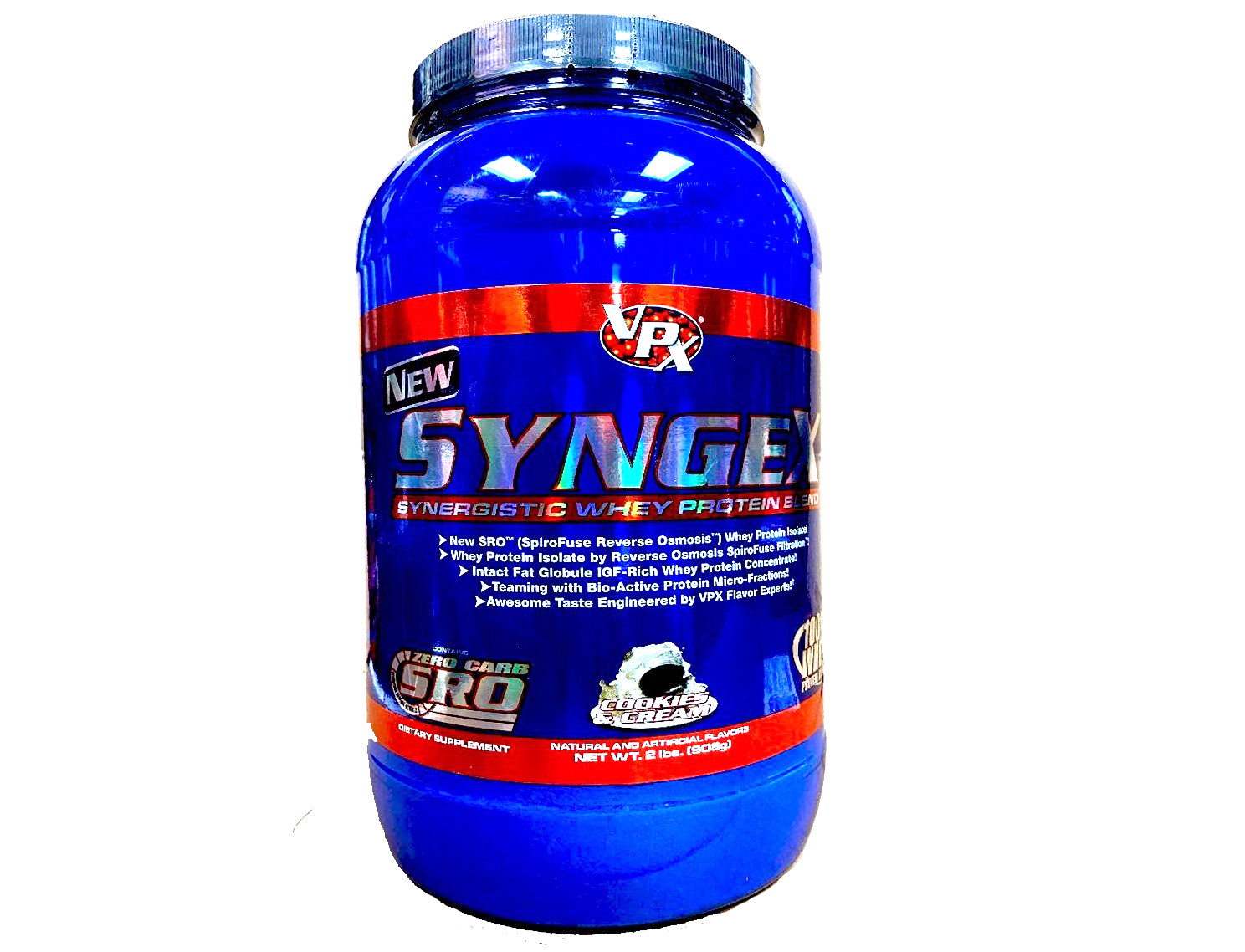 VPX Delicious SYNGEX Whey Protein Cookies & Cream flavor 2 Lbs. 36 Servings