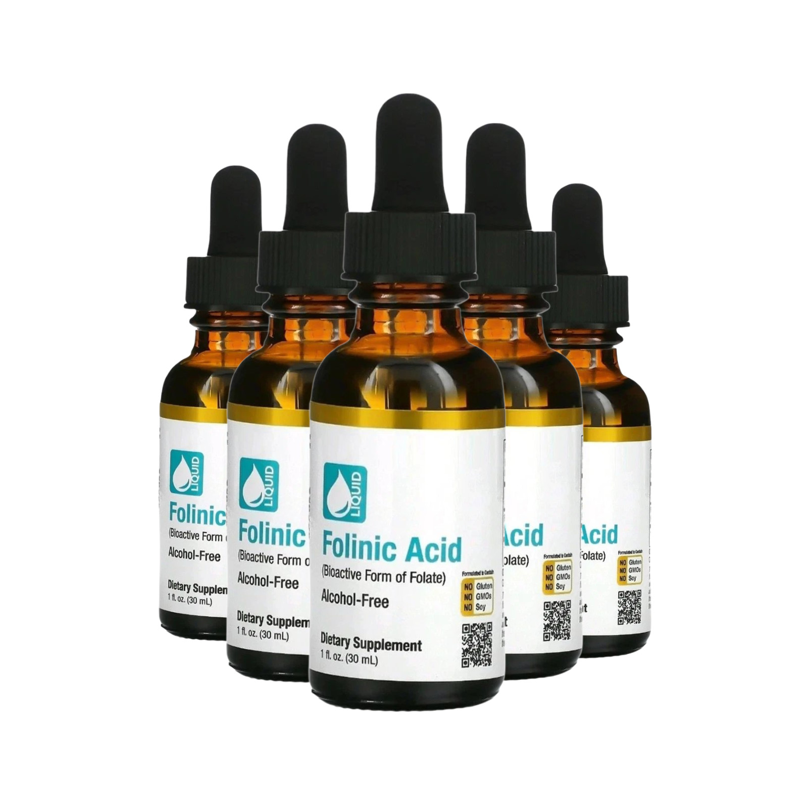 (5-Pack) Folinic Acid Drops – Daily Folinic Acid Liquid Drops Supplement
