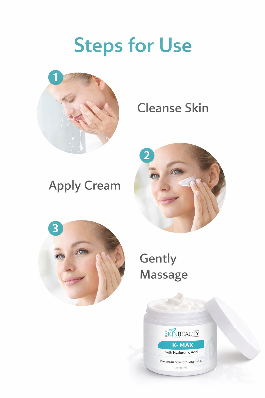 K-Max -All Natural Maximum Strength Vitamin K Cream Treats Spider Varicose Veins