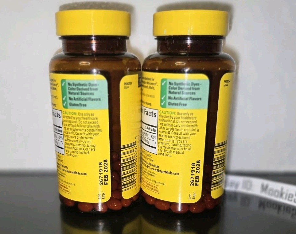 EXP 01/2028 (120ct) 2 lot 60ct Nature Made D3 + K2 (5000 IU 125mcg Vitamin D)