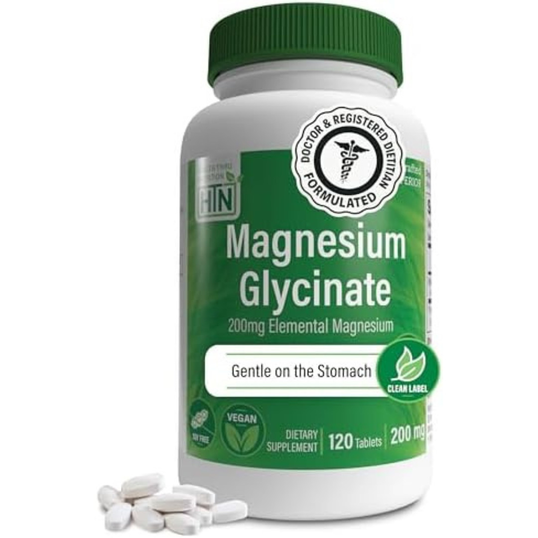 Magnesium Glycinate 200mg 120 Tablets | Fully Reacted 120 Count (Pack of 1)