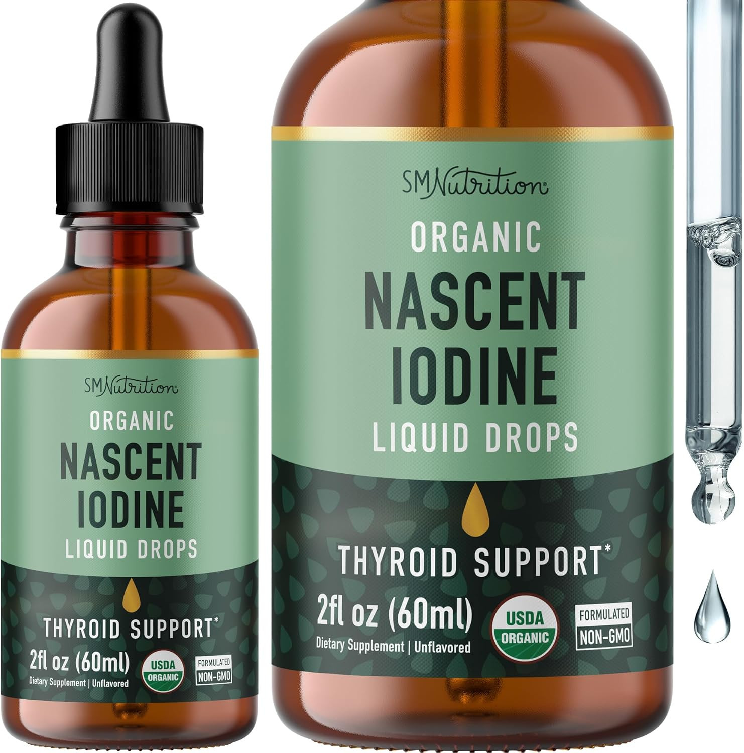 Organic Iodine Liquid for Thyroid Support | Nascent Iodine Supplements | USDA Ce