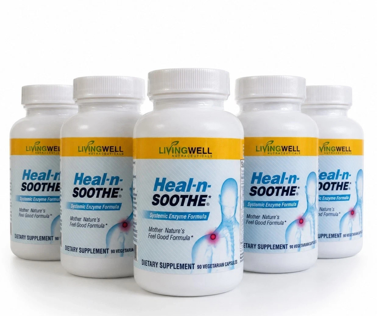 LivingWell Heal n Soothe Enzyme Joint Support Value Pack 5 Bottles
