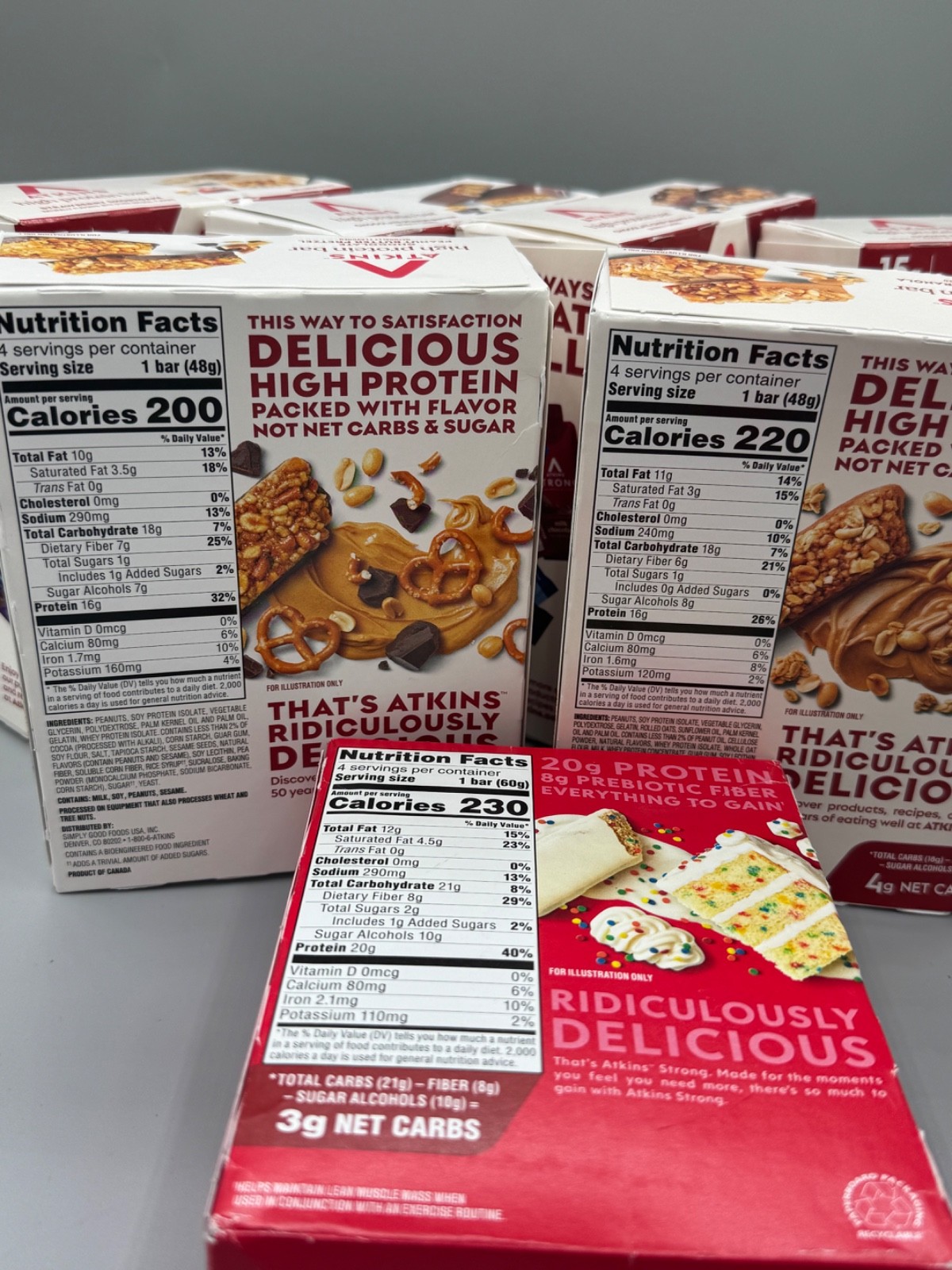 50 ASSORTED Atkins High Protein MEAL/TREAT/SNACK BARS