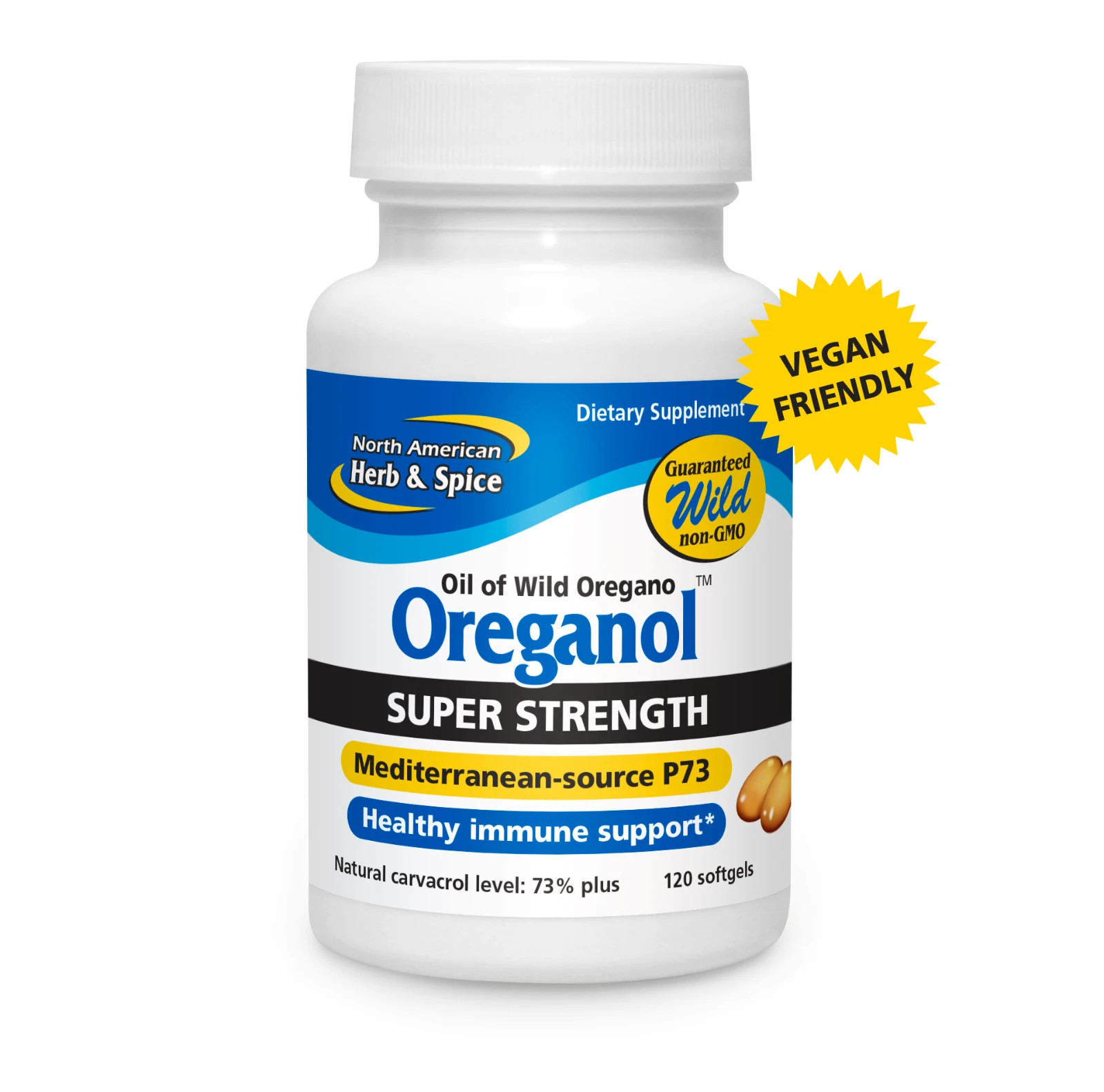 NORTH AMERICAN HERB & SPICE Super Strength Oreganol P73, 120 Softgels