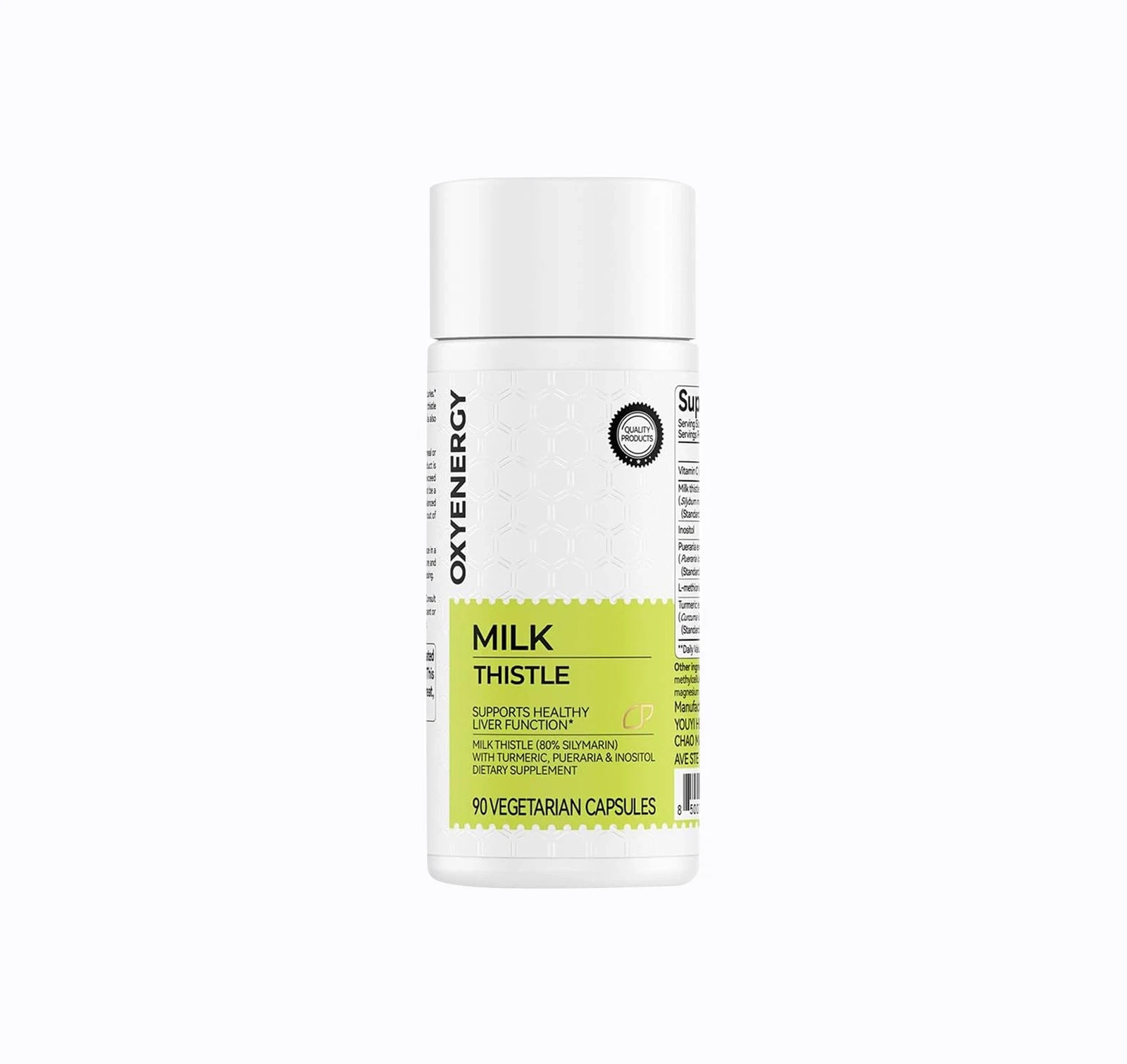 OxyEnergy Silymarin Milk Thistle 300mg with Vitamin C, Inositol & Pueraria