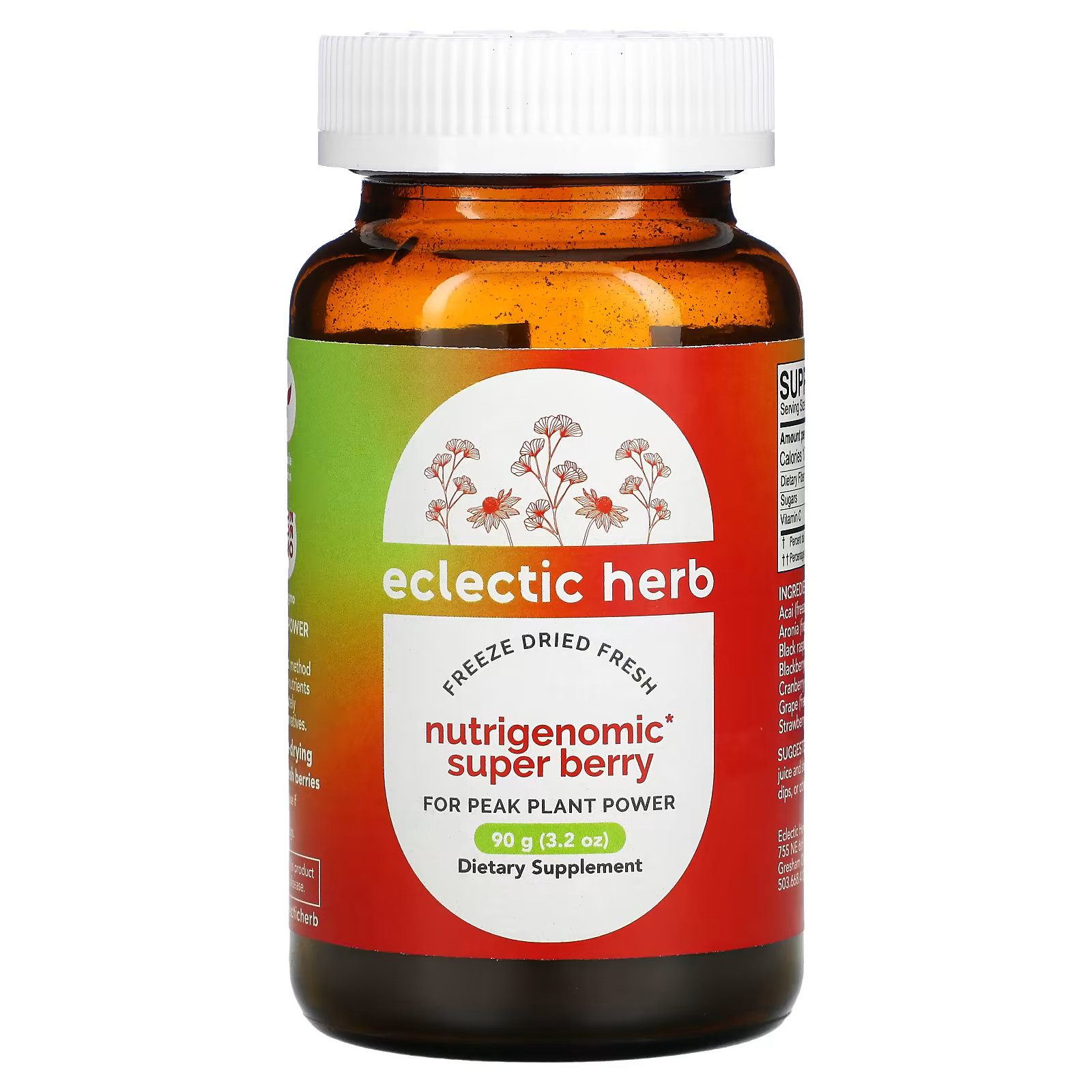 2 X Eclectic Institute, Freeze Dried Fresh, Nutrigenomic Super Berry, 3.2 oz (90