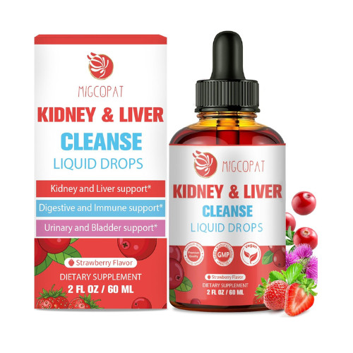 28-In-1 Kidney and Liver Cleanse Detox & Repair Drops, High Absorption Cranberry