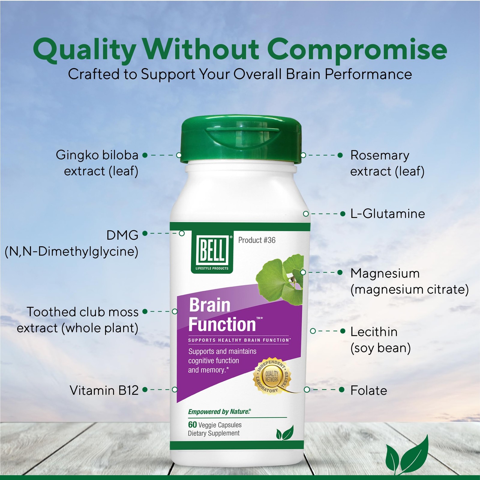 Bell Brain Function Lifestyle, Supports Cognitive Health 60 Count (Pack of 1)