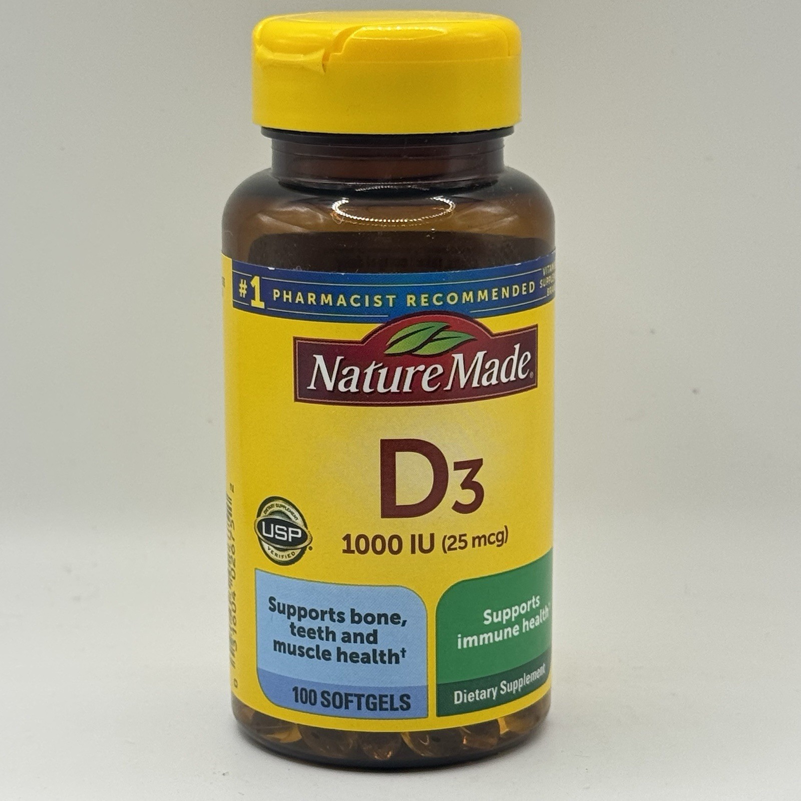 Nature Made Vitamin D3 1000 IU 25 mcg, Softgels 100 Ct Ex 07/26