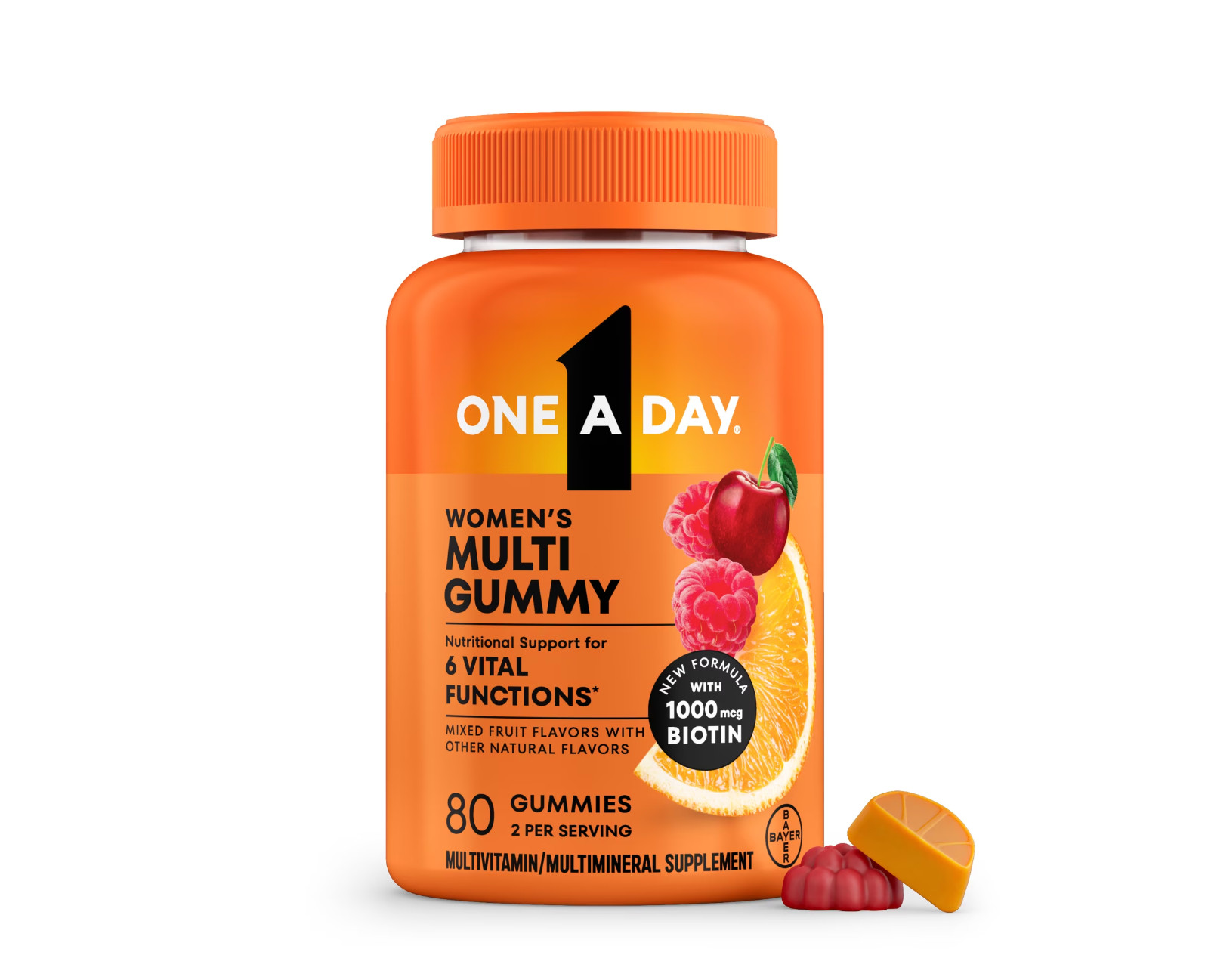 One A Day Women’s Multivitamin Gummies with B Vitamins & Biotin, 80 Ct.