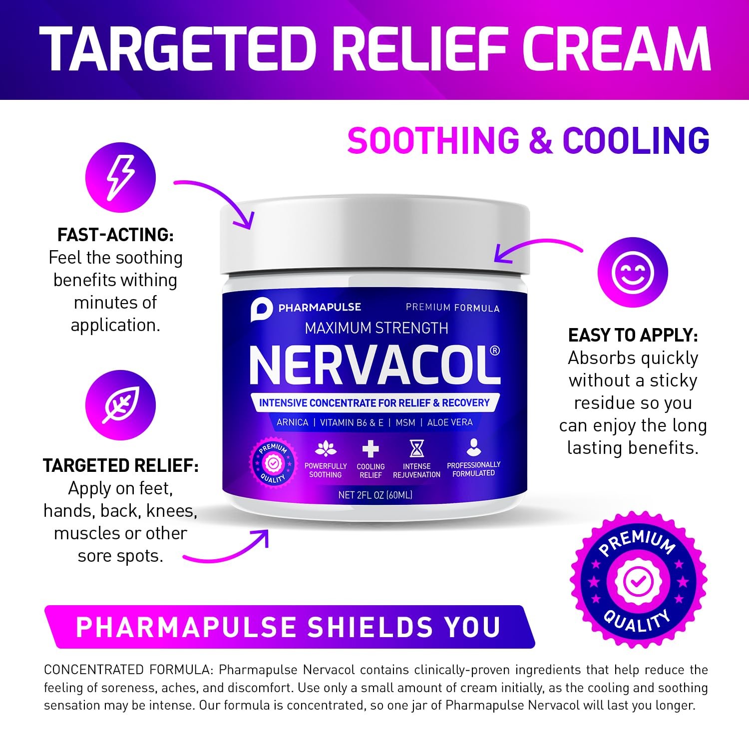 Pharmapulse Neuropathy Cream – Maximum Strength 2 Fl Oz (Pack of 1), White