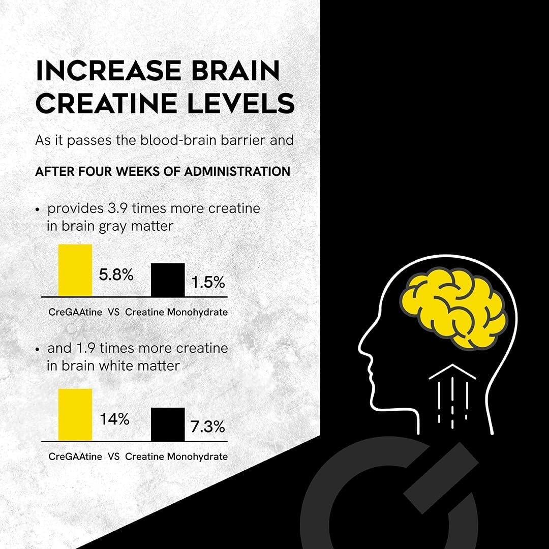 CreGAAtine Micronized Creatine Monohydrate + GAA 60 Packet Strength Memory Focus
