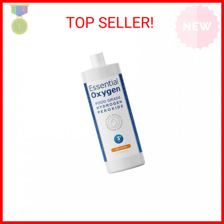 Essential Oxygen Food Grade Hydrogen Peroxide 3%, Natural Cleaner, Refill, 32 Fl