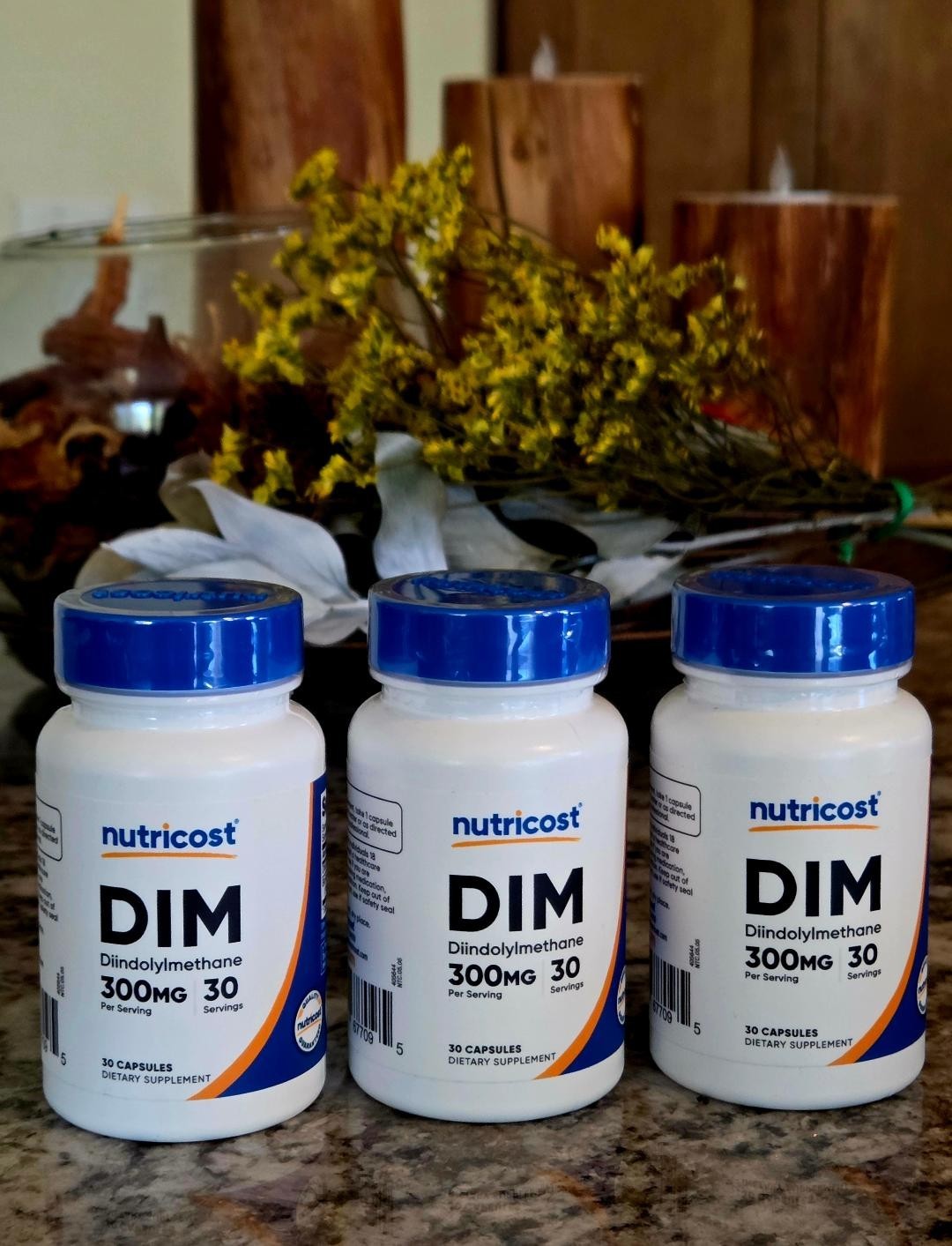 3 Bottles -Nutricost DIM (Diindolylmethane) 300mg, 30 Caps/Bottle with BioPerine