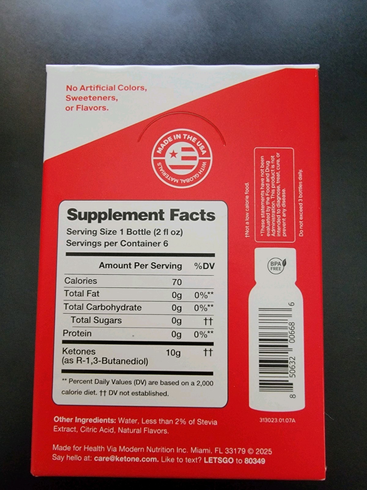 Ketone-IQ Energy Shots, No Caffeine, Exogenous Ketones, 6-Pack