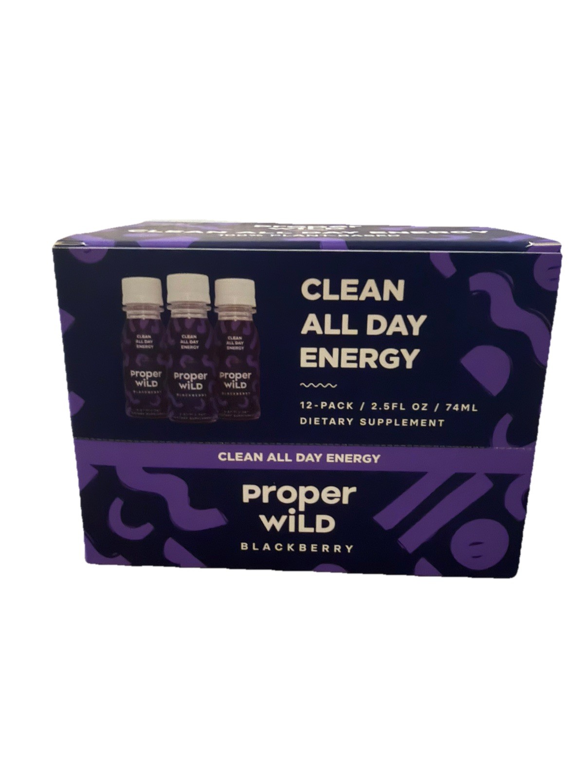 Proper Wild Blackberry Energy Shots 12-Pack 2.5 fl oz Caffeine L-Theanine Vegan