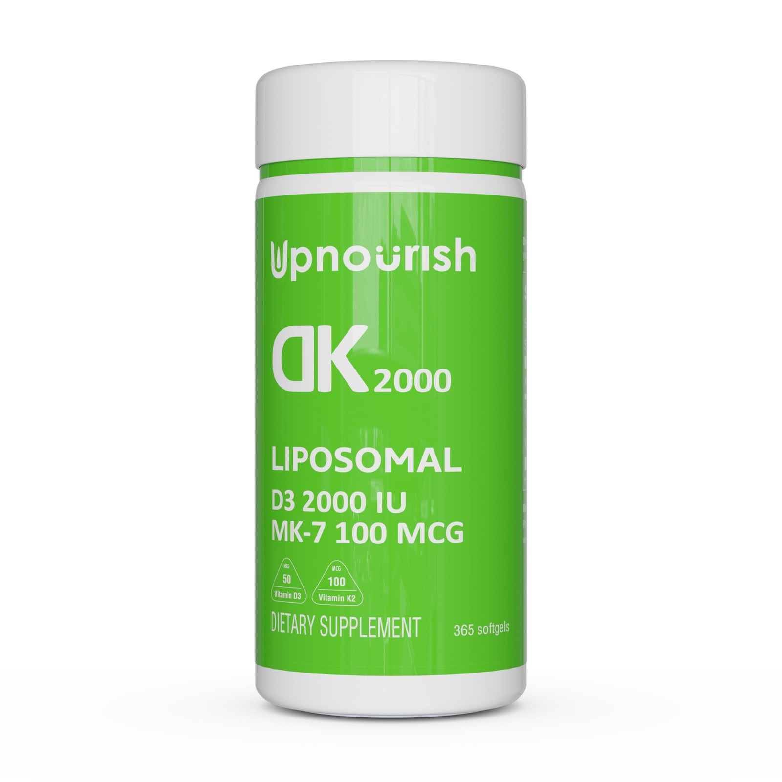 UpNourish Liposomal Vitamin D3 K2 2000 IU Mini Softgels 365 Count