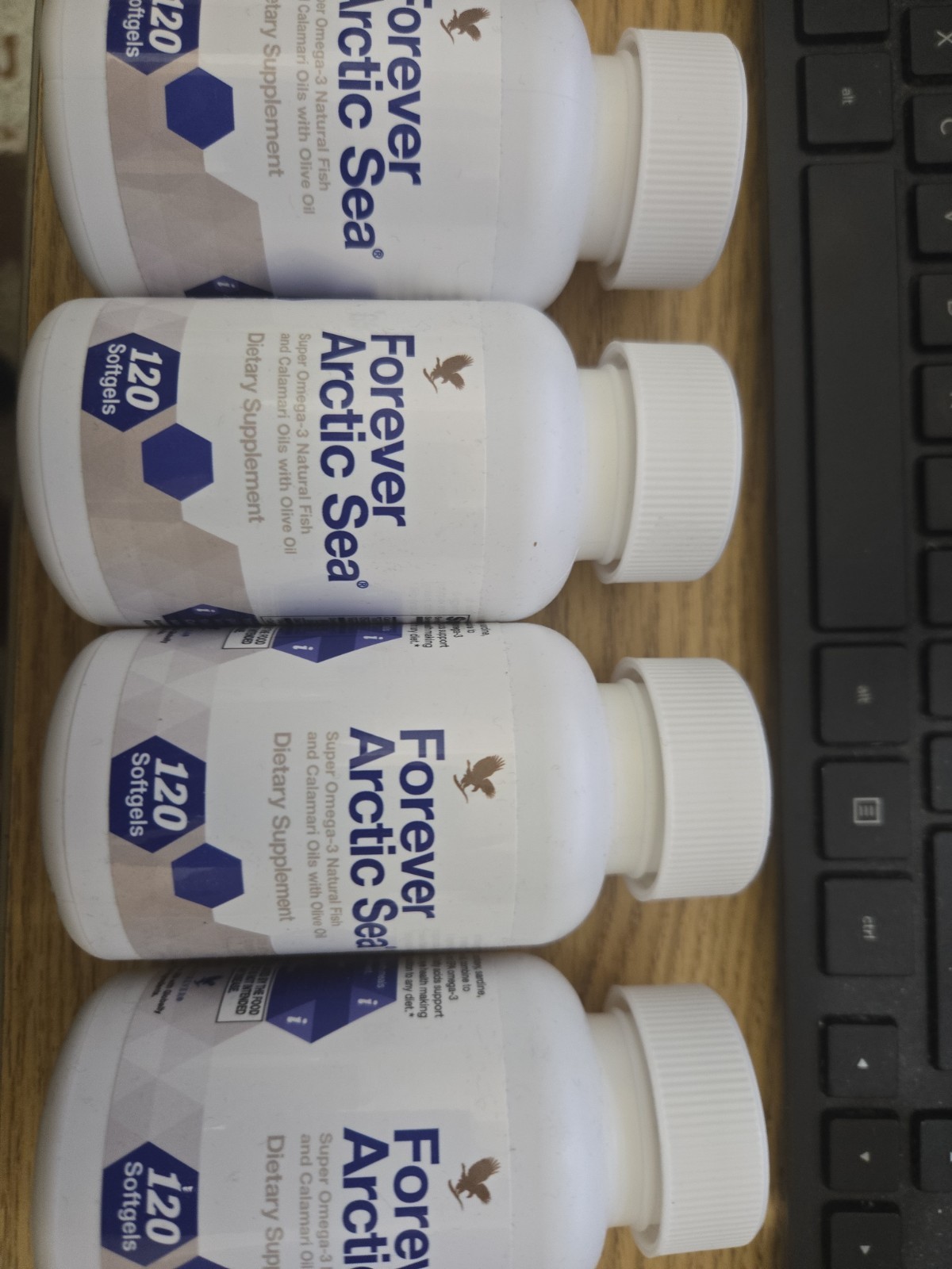 4 bottles of FOREVER ARCTIC SEA (120 Softgels ea) HALAL