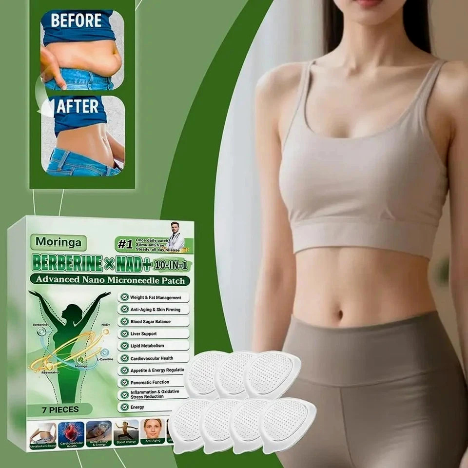 GLORENDA Moringa Berberine 10-in-1 Advanced Nano Microneedle Patch (7pcs/box)