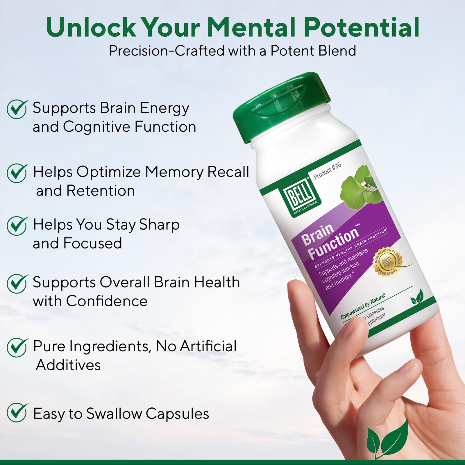 Bell Brain Function Lifestyle, Supports Cognitive Health 60 Count (Pack of 1)