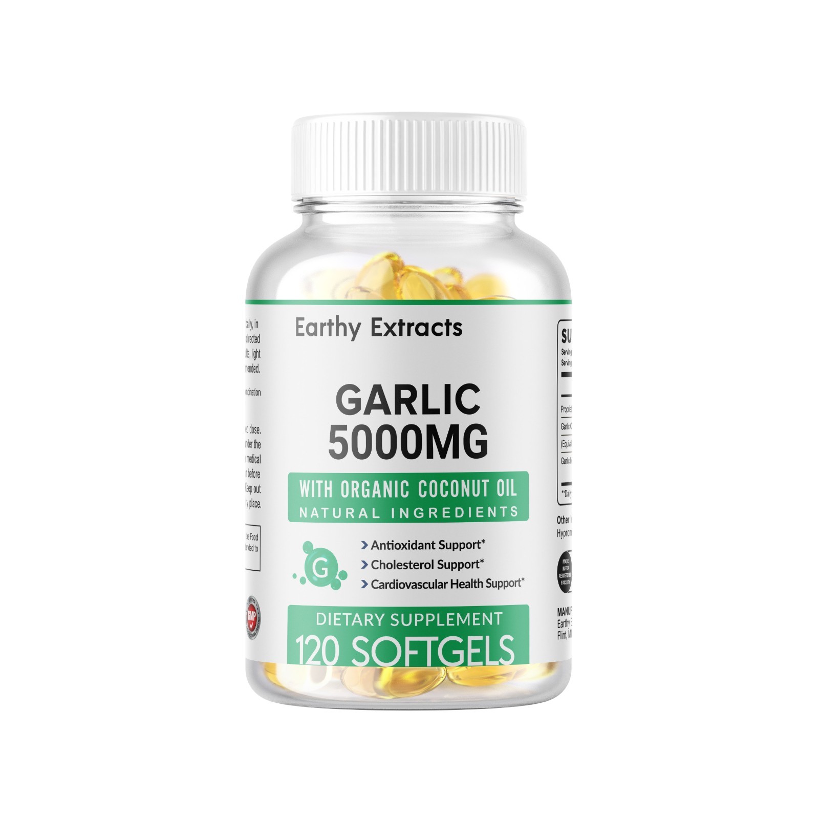 Garlic Fresh Extract 5000 mg Cholesterol Health supp 120 Antioxidant Pills gel