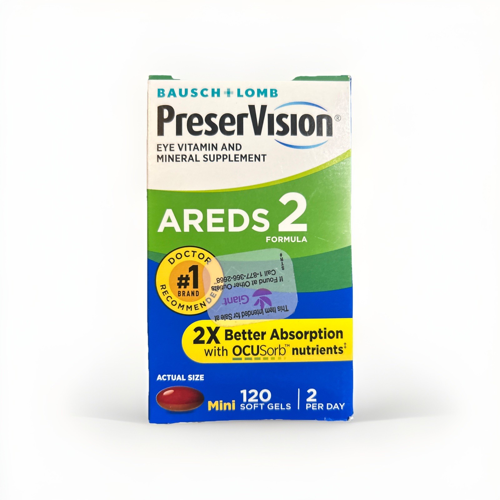 Bausch + Lomb PreserVision AREDS 2 Vitamin & Mineral Soft Gels, 120ct, Exp 05/26