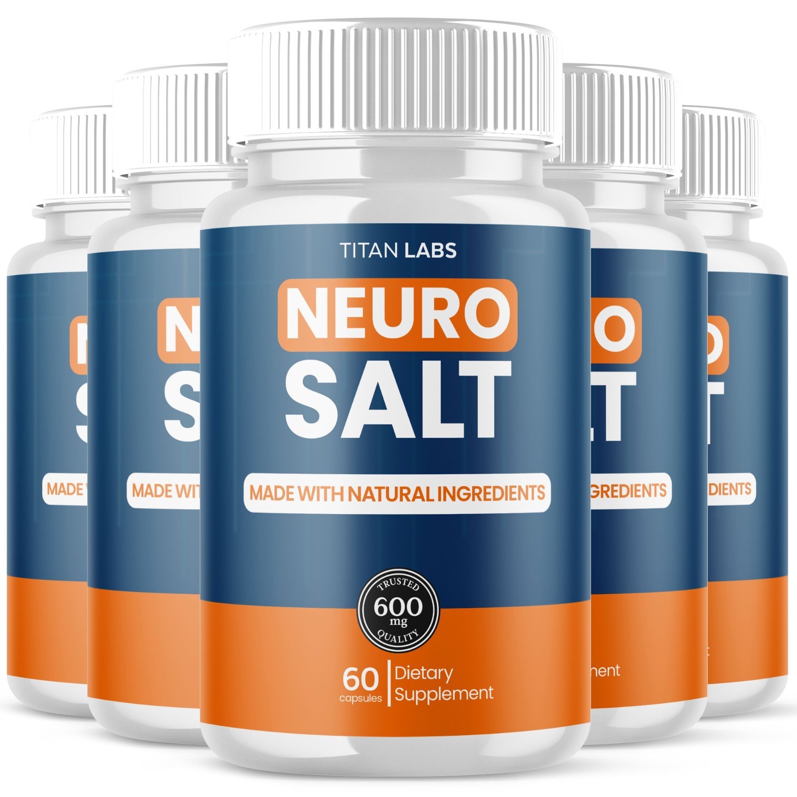 (5 Pack) Neuro Salt Nootropic All Natural Brain Supplement NeuroSalt 300 Capsule